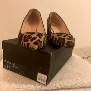 JCrew Pointed Block Leopard Heels